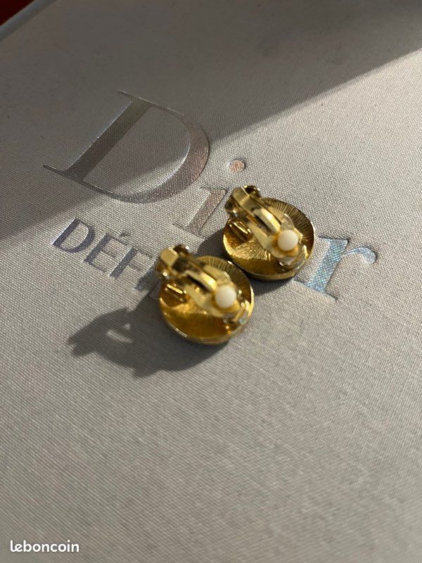Boucles D'oreilles Vintage Années 80 - Clip Doré - Occasion