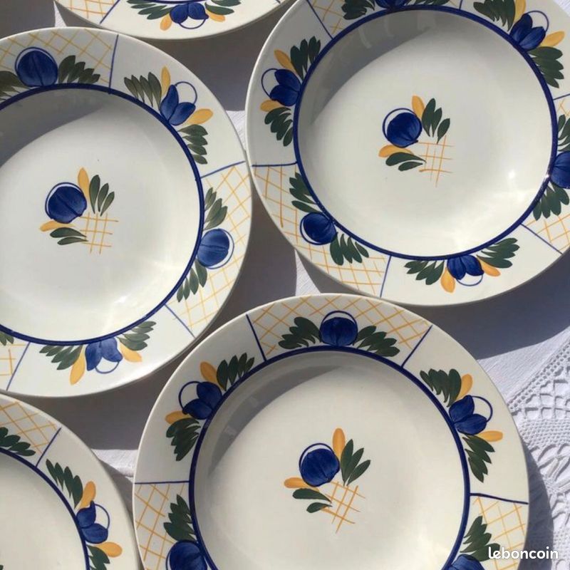 8 assiettes creuses de Gien, modèle « Gérard » (image 6)