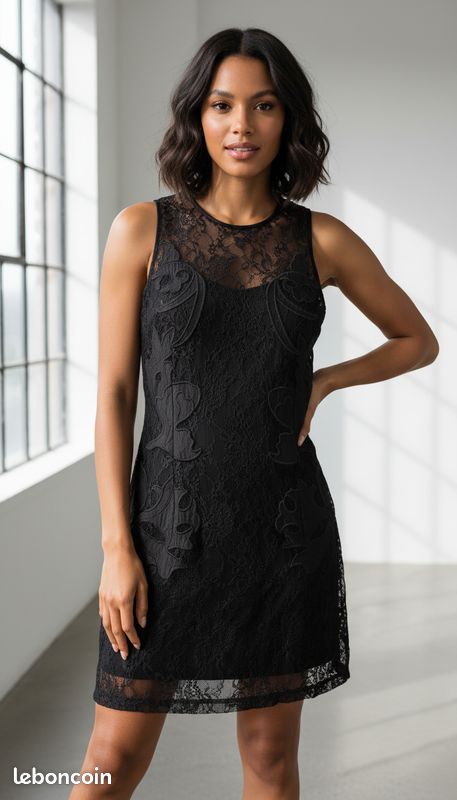Robe élégante Taille 40 - Style évasé, Longueur Genou, Motif Carreaux Multicolore - Occasion Très Bon état Peu Portée