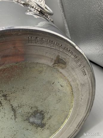 Seau à Champagne Ancien Bricout – Aluminium Argenté Avec Poignée