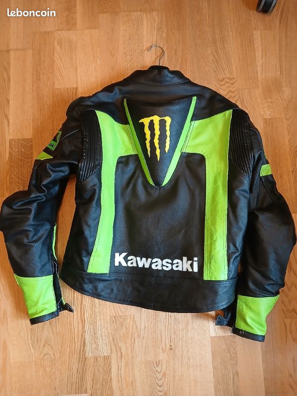 Blouson Cuir Kawasaki Ninja Veste Kawasaki Moto Veste Cuir Homme