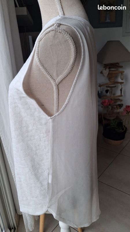 Débardeur coton et dos mousseline ouvert zara 38 (image 5)