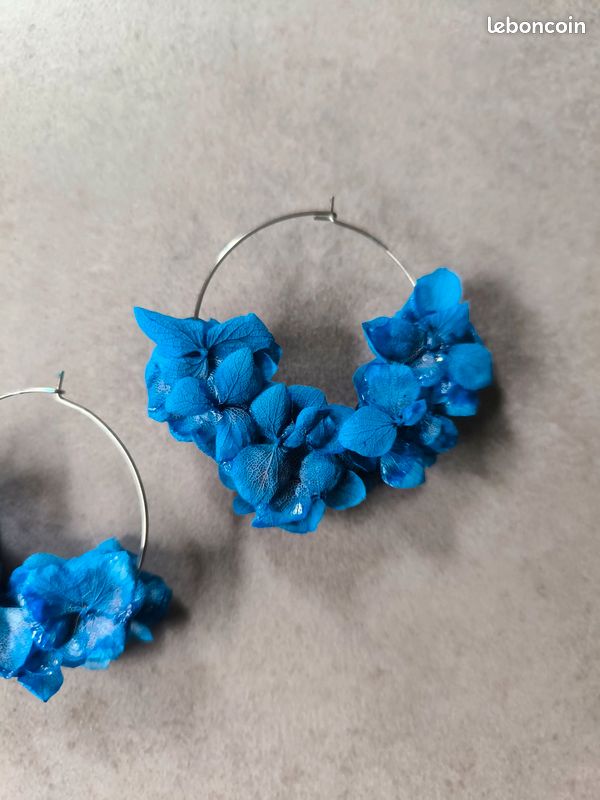 Boucles Vintage Acier Inoxydable Boucles D'oreilles Mandala Bleues - Design Bohème Vintage - Acier Inoxydable Hypoallergénique Bijou Acier Inoxydable Bleu