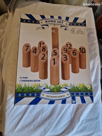Relaxdays Kubb En Bois Rouge – Jeu De Quilles Finlandais – Sac De Transport Inclus – 2 à 6 Joueurs