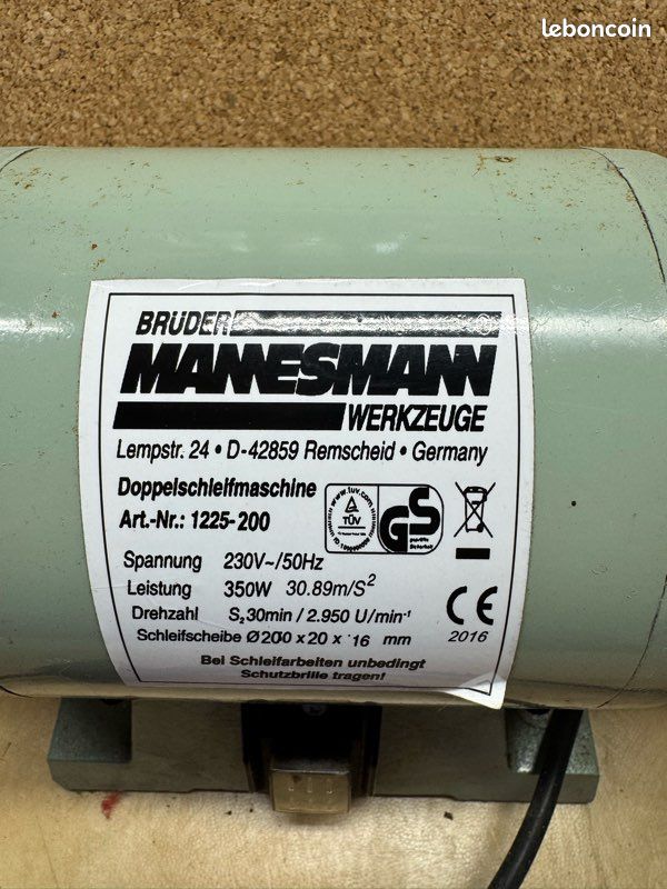 Touret à meuler Brüder Mannesmann 350w (image 2)