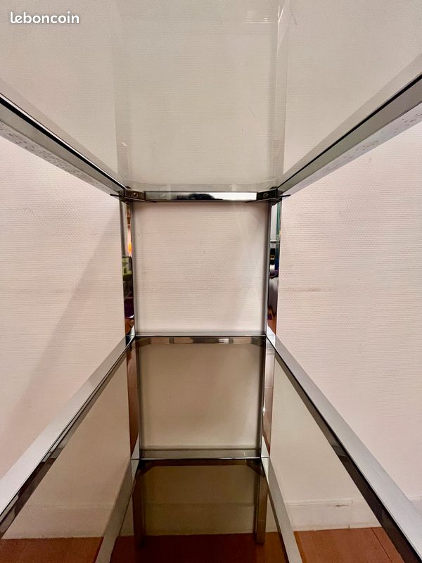 Bibliothèque verre fumé années 70 (image 6)