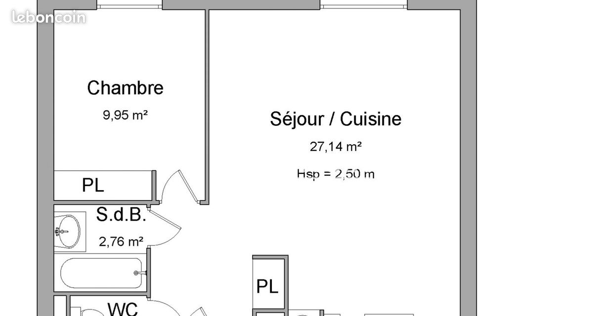 Appartement 2 pièces 41 m² · à Varennes-Vauzelles · 41 m² · 464 €/mois