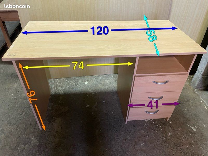 Bureau 1,20 avec tiroir (image 4)