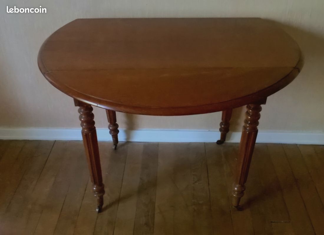 Table ronde ancienne à abattants - Style Louis-Philippe (image 2)