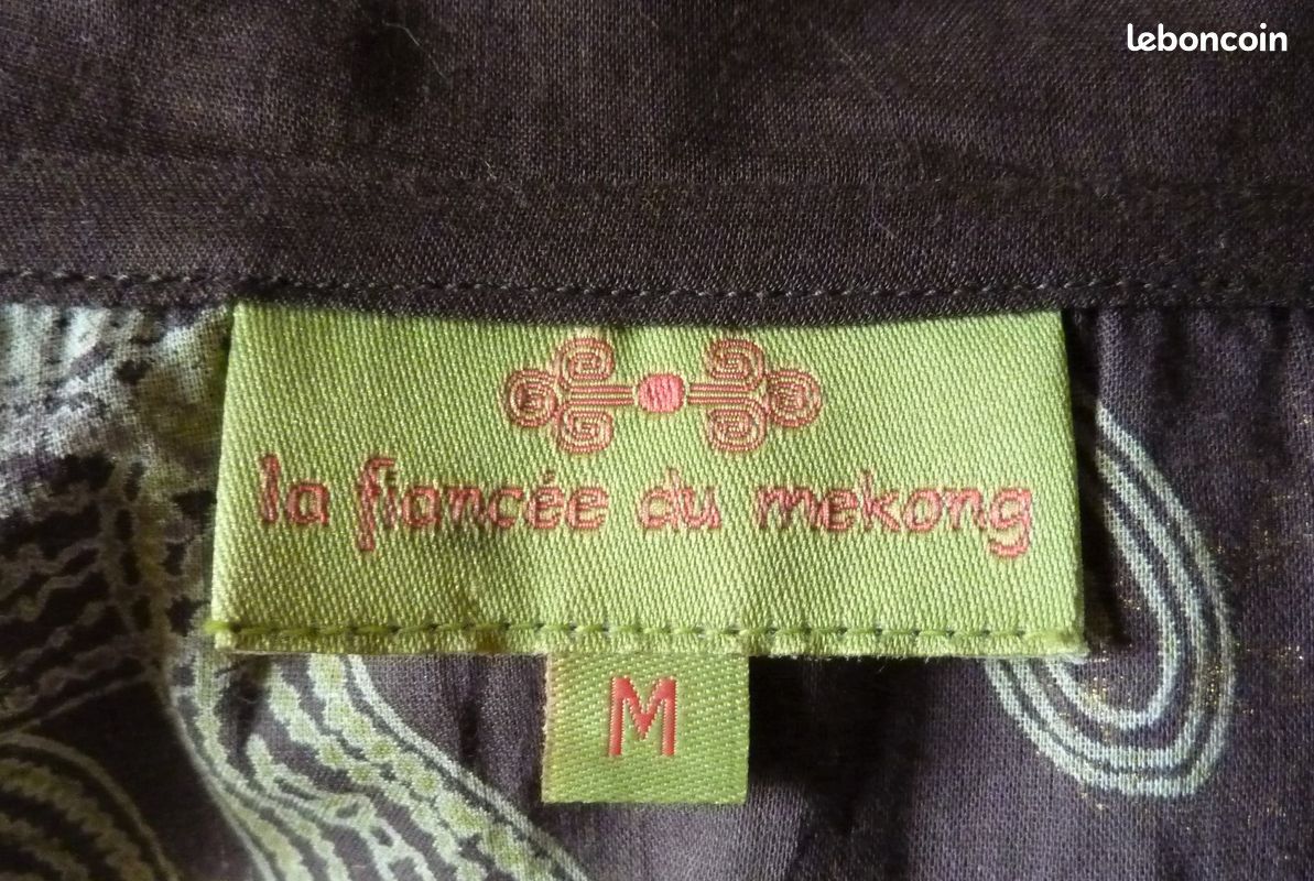 Très Belle Robe CACHE CŒUR PORTEFEUILLE Tons Vert LA FIANCEE DU MEKONG Taille M (38) NEUVE (image 4)