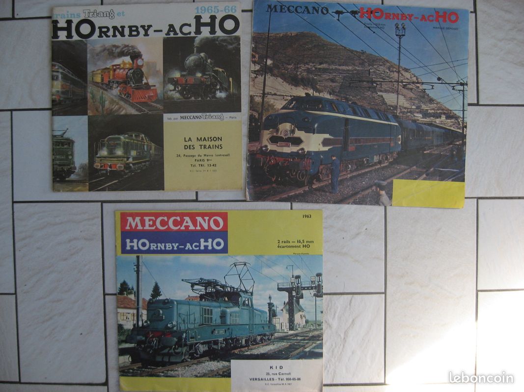 Lot de 3 catalogues de trains Hornby Mécano 1962, 63, et 65 (image 1)
