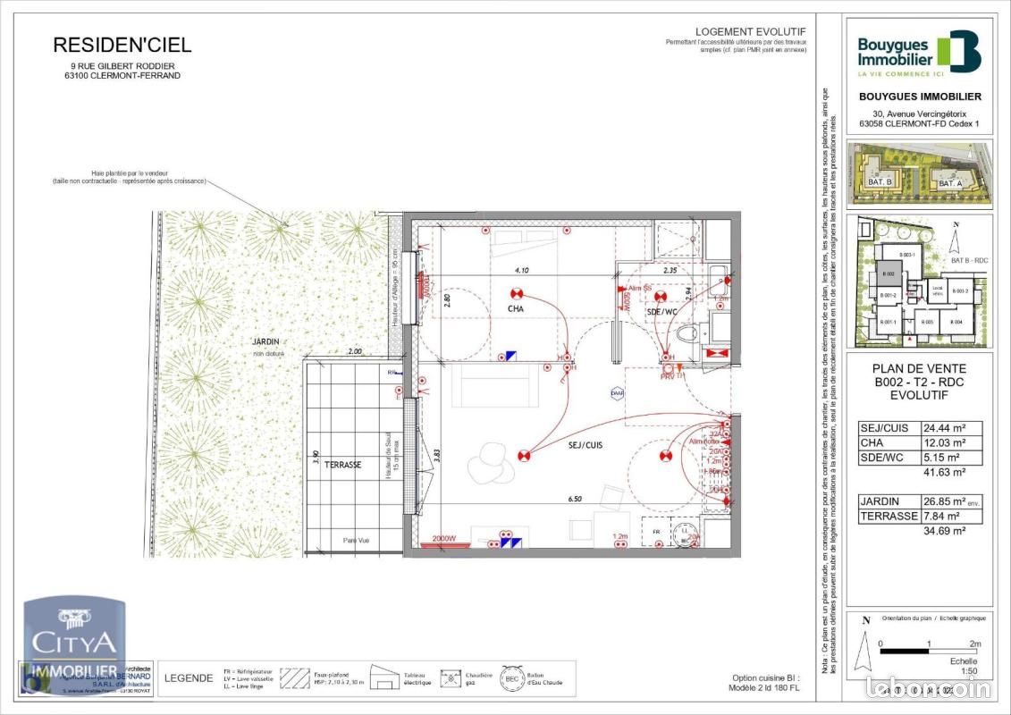 Appartement a louer clermont-ferrand - 2 pièce(s) - 41 m2 - Surfyn
