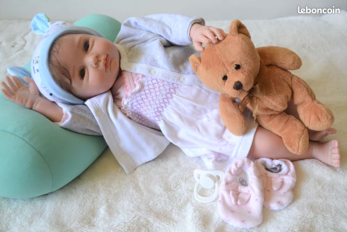 Poupée Reborn Bébé Poupée Reborn IVITA Silicone 50cm - Bébé Nouveau-né Réaliste Bouche Ouverte - Yeux Bleus Changeables Poupée Bébé Réaliste 50cm
