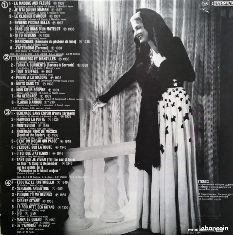 RINA KETTY - Sombreros et Mantilles - Période de 1937 à 1951 - 33 Tours - 1978 (image 3)