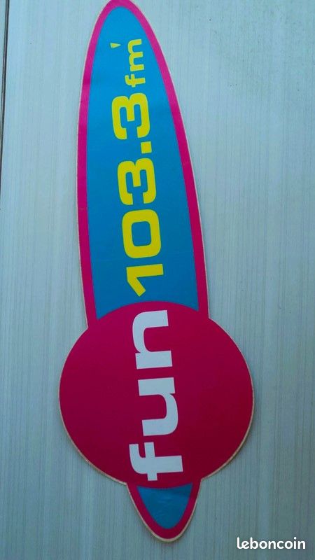 Autocollant Vintage FUN RADIO – Années 90, Sticker Collector Avec Inscription Au Dos