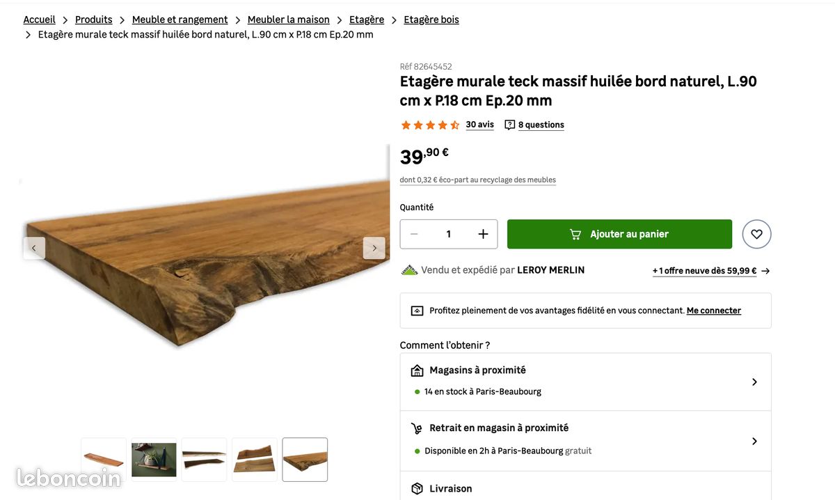 Étagères Leroy Merlin en bois invisible (image 3)