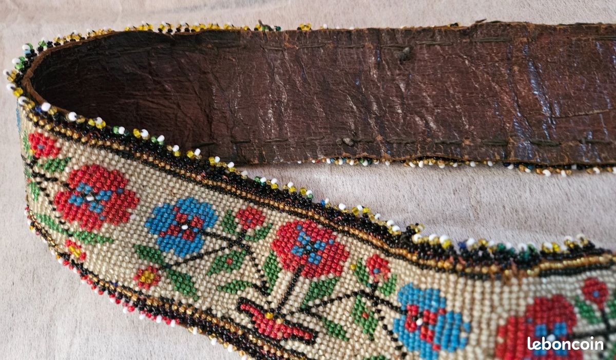 Ceinture Vintage La Mendola Agosto Mod Art, Soie Pure, Perles Main, Multicolore, Années 60