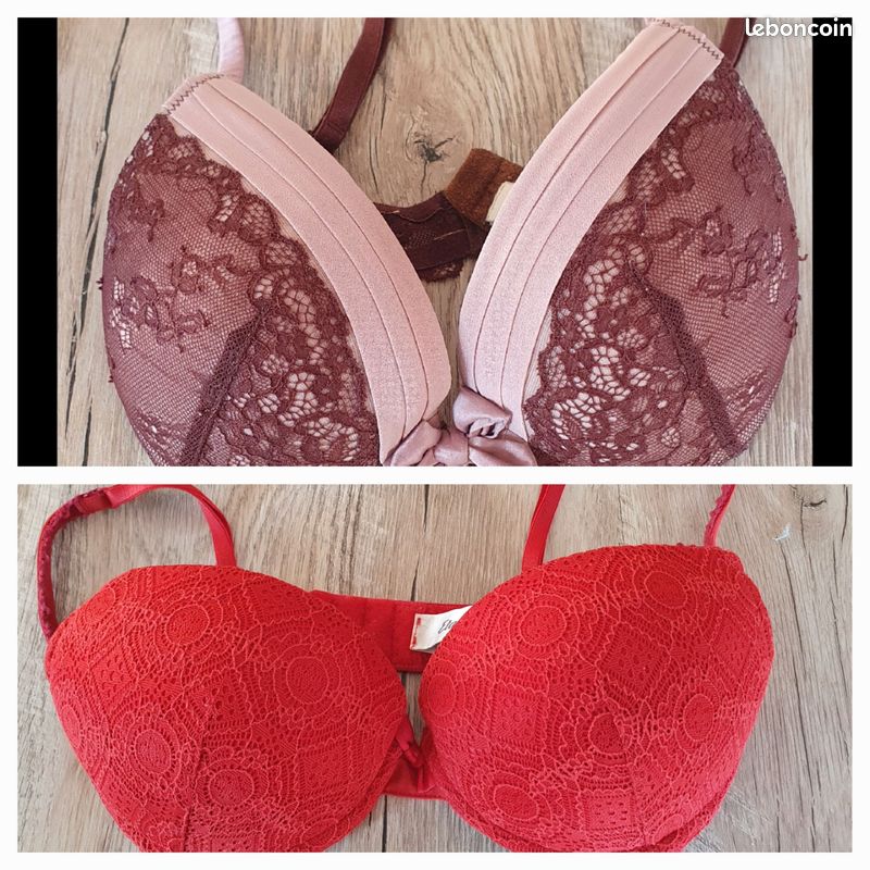 Soutien-gorge Dentelle Rouge Christie's Taille IT2/FR85 - Push-up, Neuf Sans étiquette