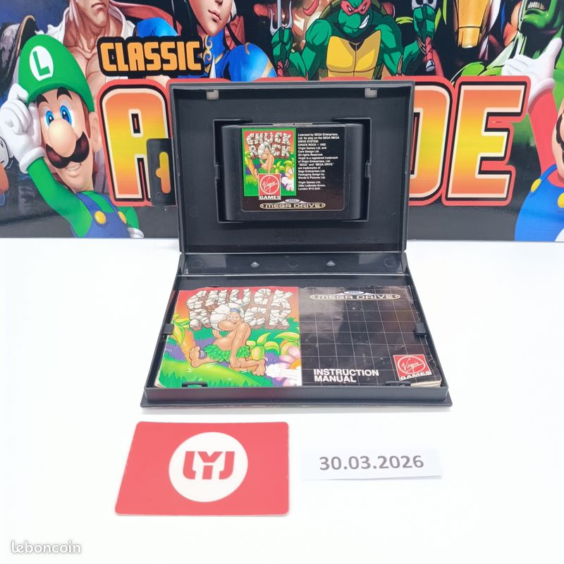 Notice Originale Chuck Rock Pour SEGA Master System – PAL – Manuel Complet Sans Annotations