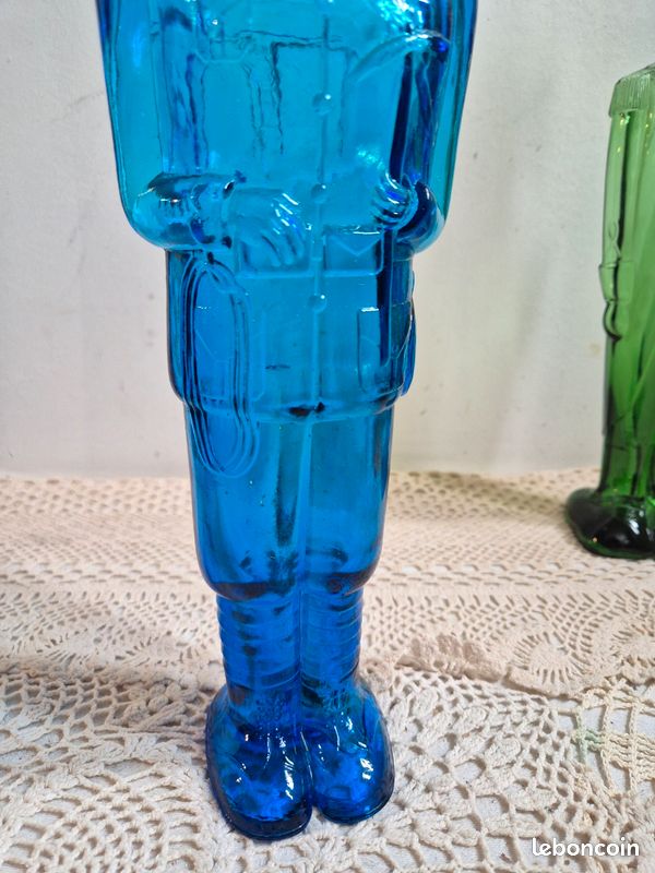 Bouteille carafe soldat en verre type Empoli vintage (image 3)