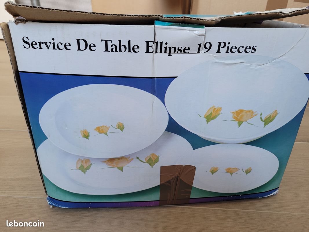 Service de table Ellipse blanc et jaune (image 2)