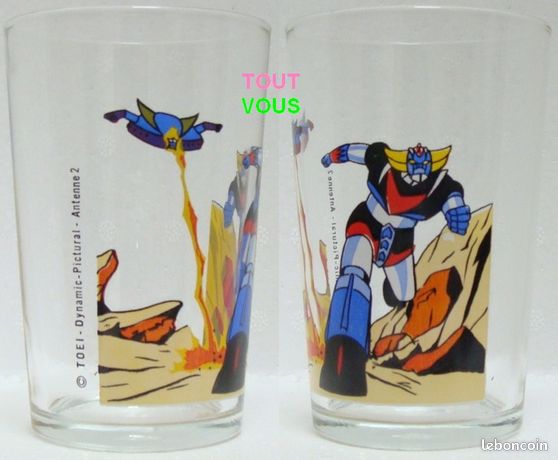 Ancien Verre à Moutarde Goldorak - AMORA Antenne 2 - Vintage Années 80 - France