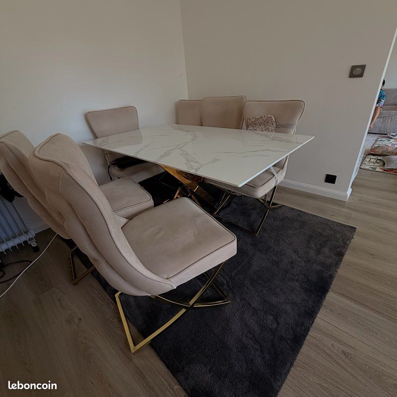 Table marbre + 6 chaises (image 2)