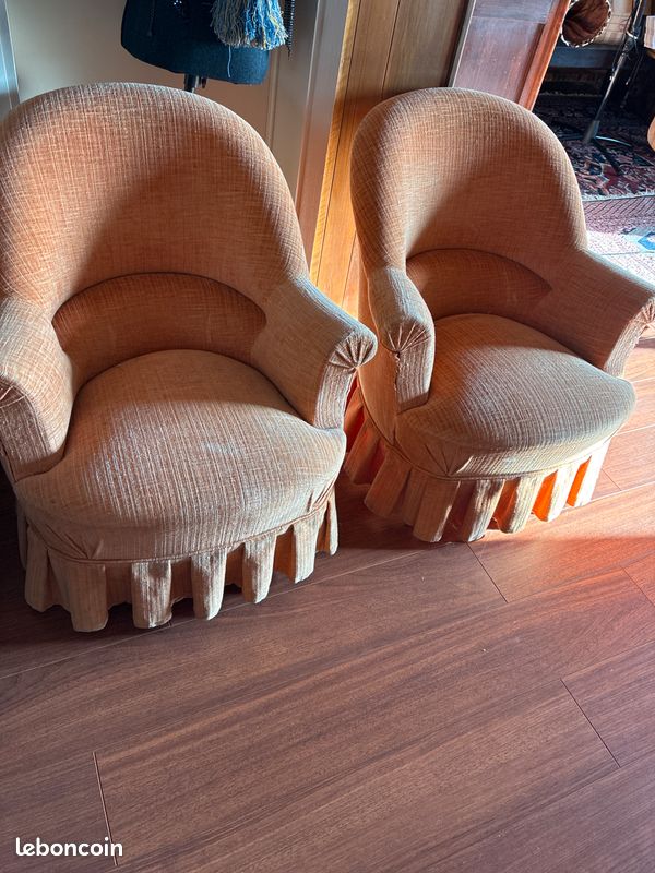 Lot 2 fauteuils crapaud Sièges de Luynes (image 3)