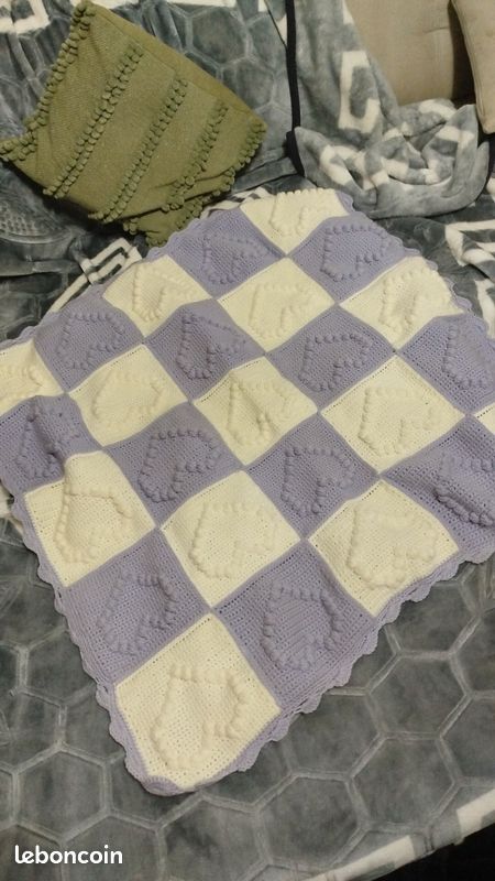 Couverture bébé crochet à la main (image 4)