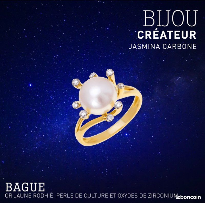 Bague Or Jaune 18k Perle de Culture - Jasmina Carbone (Le Manège à Bijoux) - T54 (image 7)