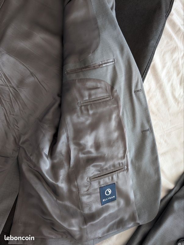 Veste De Costume En Laine Olly Gan - Gris Anthracite - Taille 5XL (FR62/UK52/EU62) - Neuf Avec étiquette