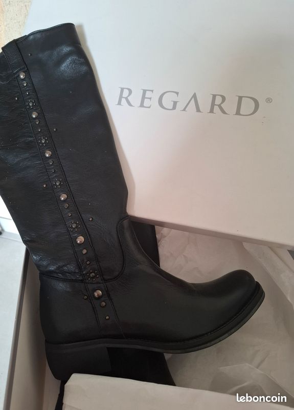 Bottes Neuves Cuir noir (image 4)