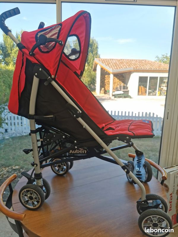 Poussette Canne Compacte 0-36 Kg - Pliable, Avec Capote Extensible, Moustiquaire, Panier, Roues EVA, Rouge