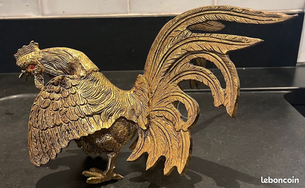 SUJET LAITON COQ DE BRUYERE ANCIEN OBJET DE VITRINE COLLECTION DECO XXe Imgx1200 1920