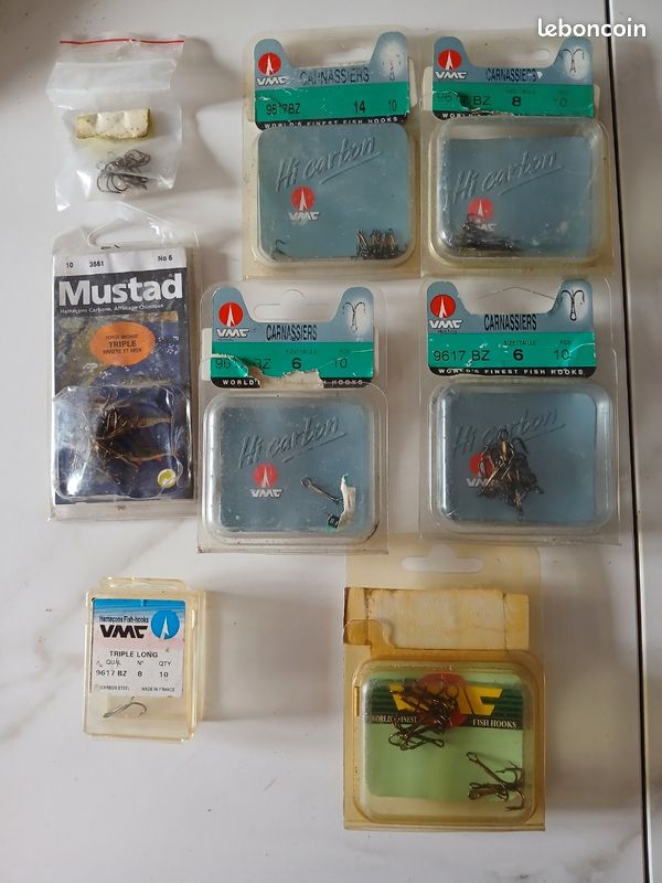 CAZSTYK Lot de 50 hameçons triples en acier à haute teneur en carbone pour leurres, appâts, aventure professionnelle CAZSTYK Lot de 50 hameçons triples en acier à haute teneur en carbone pour leurres, appâts, aventure professionnelle