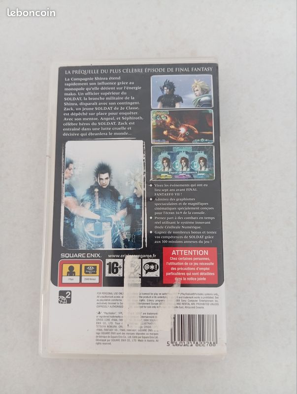 Crisis core final fantasy VII psp (image 2)