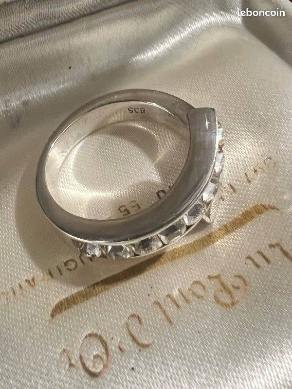 Bague Argent Massif 835 Avec Pierres - Taille 57, Vintage, à Définir