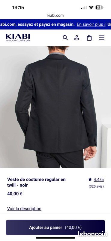 Veste de costume homme kiabi Regular Vêtements