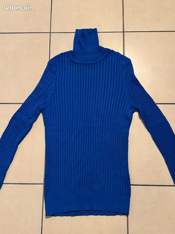 Pull col roulé bleu roi S/M Vêtements