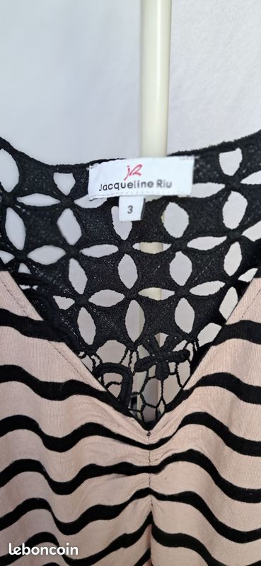 Robe d'été marinière haut en dentelle création Nicole Riu Vêtements