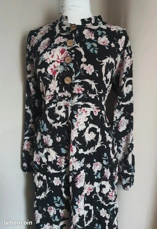 Robe longue fleurie à manches longues 42 - XL (image 2)
