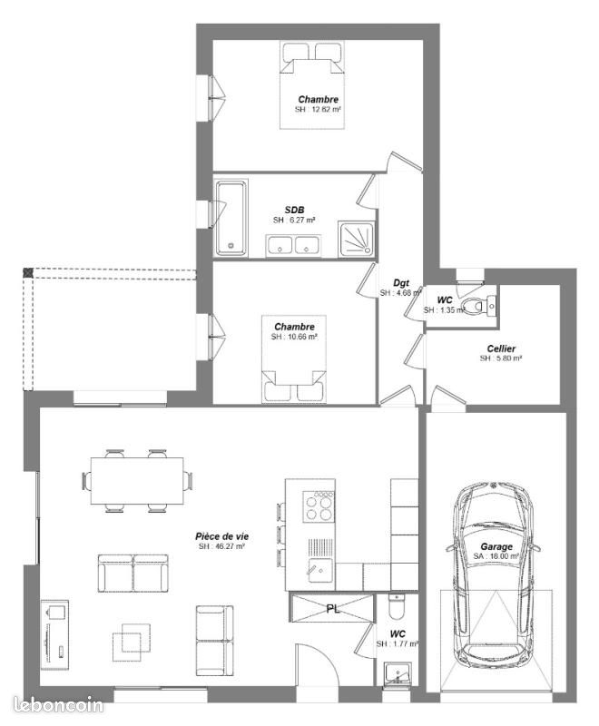 Maison 4 pièces 89 m² · à Saint-Paterne-Racan · 89 m² · 212 000 €
