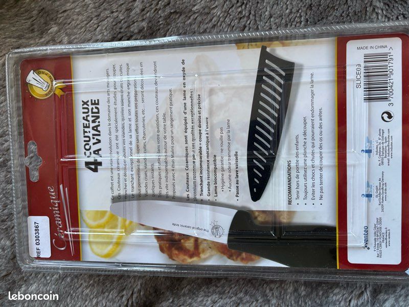 Lot de 4 couteaux à viande en céramique – Neufs sous emballage (image 3)