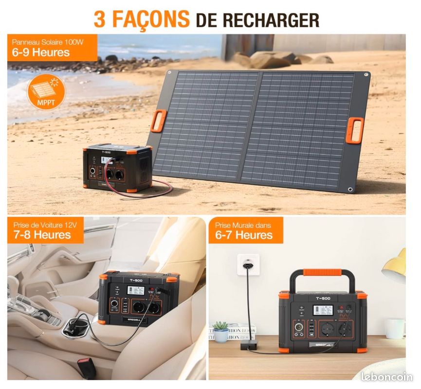 Generateur Electrique Portable1000W, GRECELL Station Electrique