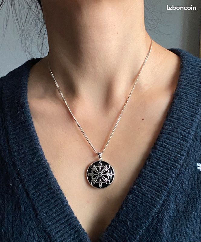 Pendentif en argent 925 avec onyx (image 2)
