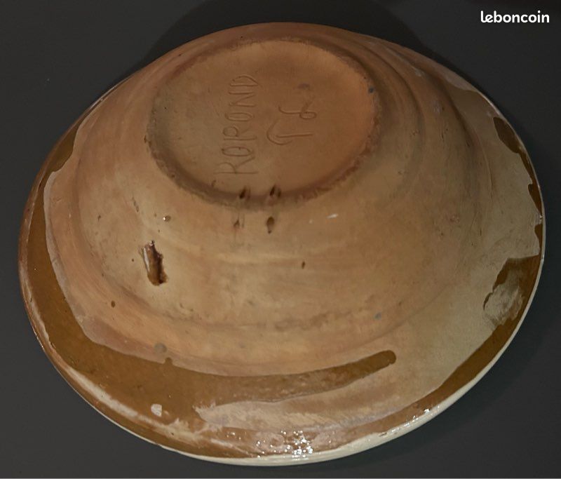 Assiette creuse ancienne en argile de Korond (image 6)