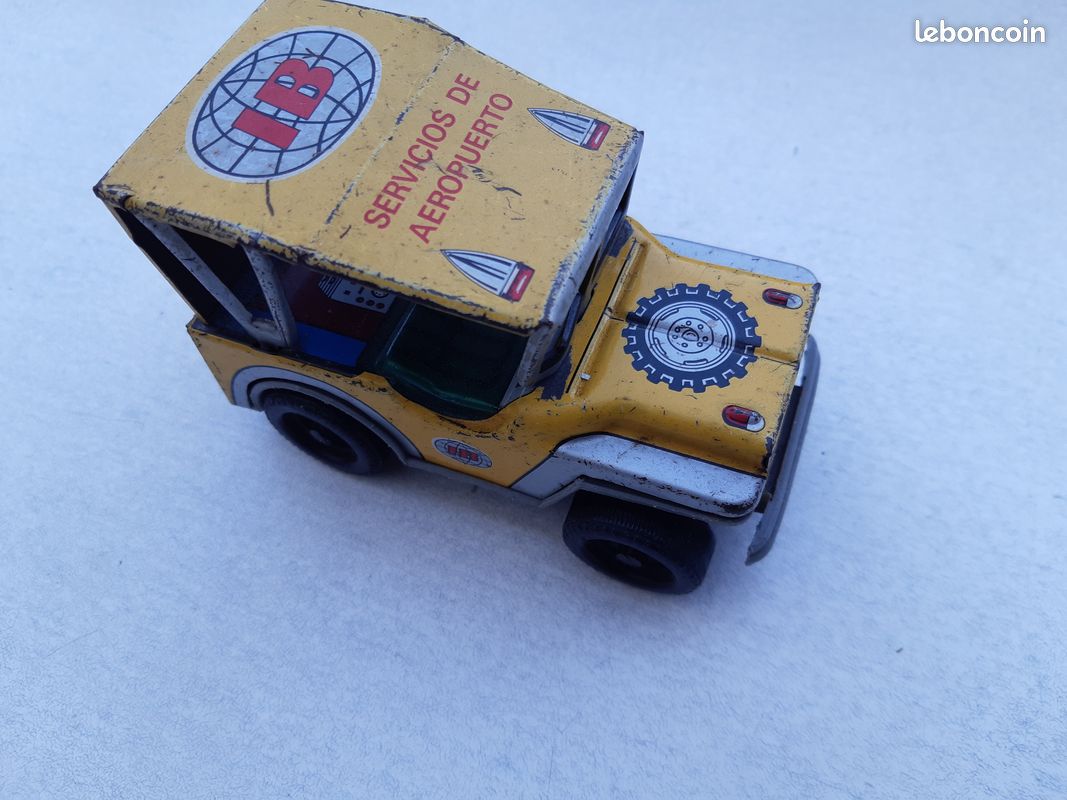 Jeep Polichinelle Ancienne En Tôle – Jouet Mécanique Français CIJ JRD Joustra Jep