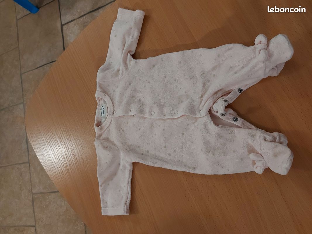 Lot de 4 pyjamas velours 1 mois (image 4)