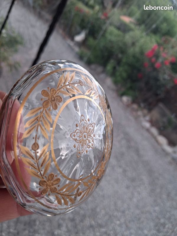 Boîte à bijoux verre soufflé doré main 1920 art déco (image 7)