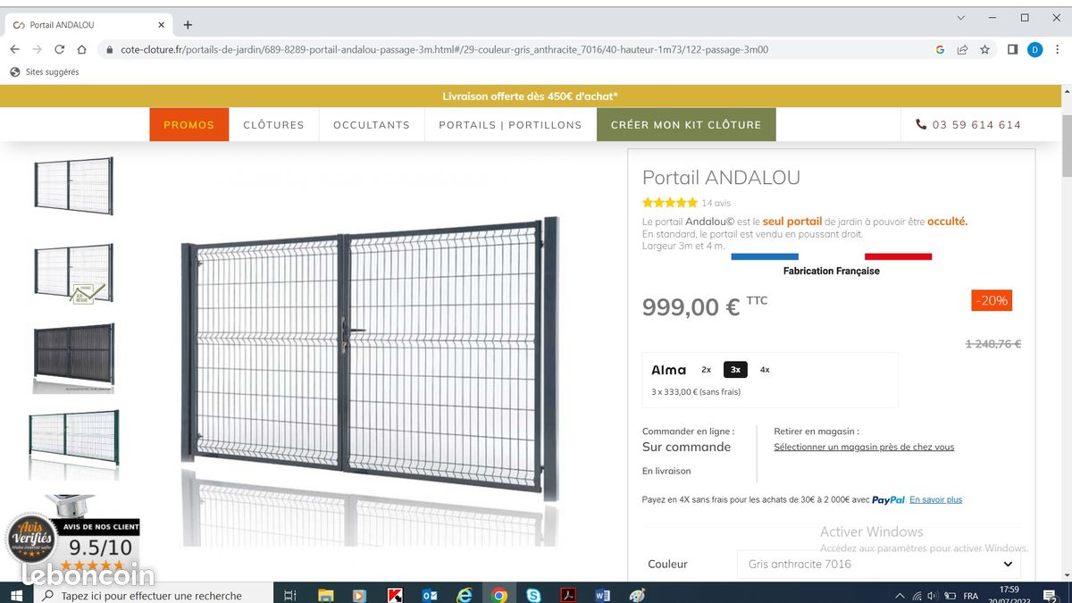 Portail Andalou 3m NEUF (image 4)
